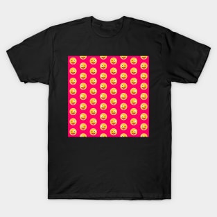 Winking Face with Tongue Emoji Pattern T-Shirt